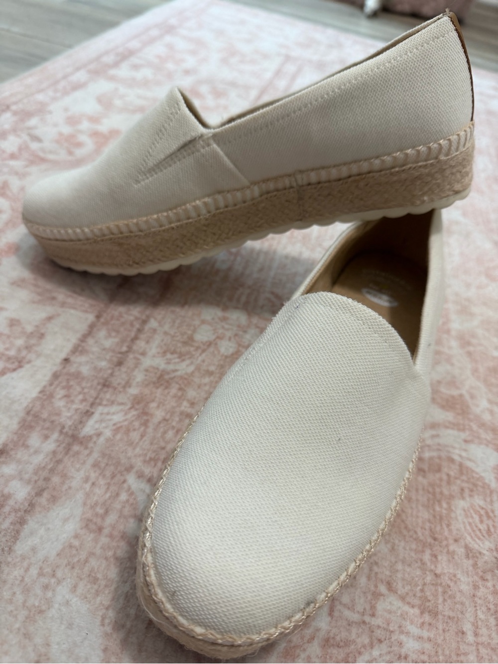 Dr. Scholl’s White Canvas Espadrille Slip-On Flats Women’s 9 Comfort Casual Shoe - Picture 5 of 10